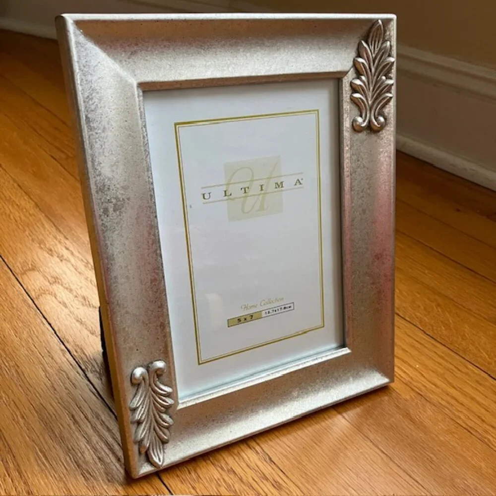 NWT Beautiful Silver leaf 5x7 photo frame in box